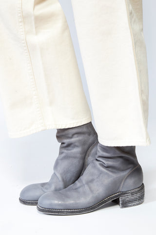 GUIDI Stack Back Zip Leather Boots