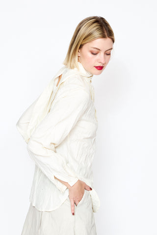 HAZEL BROWN Tattered Yoke Blouse