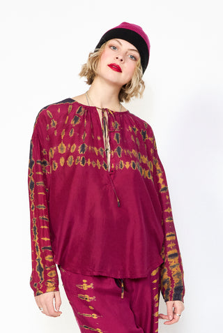 RAQUEL ALLEGRA Dyed Poet Blouse