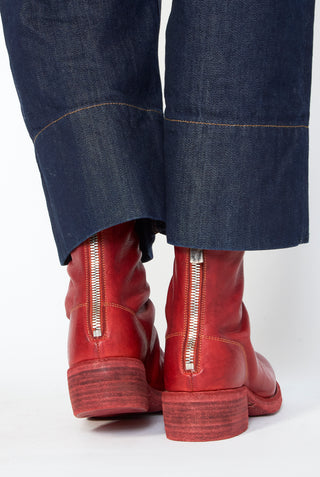 GUIDI Short Back Zip Leather Boots