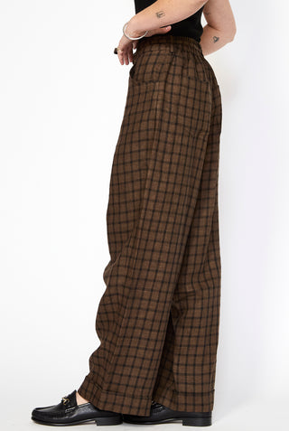 CORDERA Linen Relaxed Checkered Pants