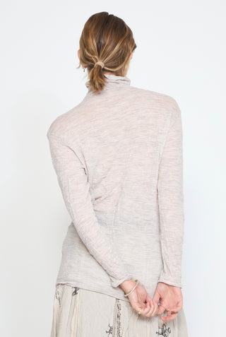 PAS DE CALAIS Crinkle Turtleneck Jersey Pullover