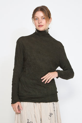 PAS DE CALAIS Crinkle Turtleneck Jersey Pullover