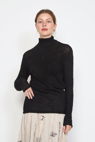 PAS DE CALAIS Crinkle Turtleneck Jersey Pullover