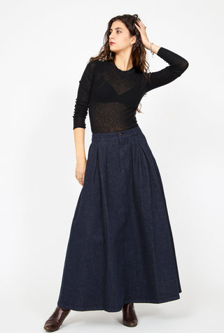 apuntob Indigo Pleated Skirt