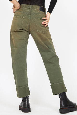 R13 Cuffed Boyfriend Olive Green