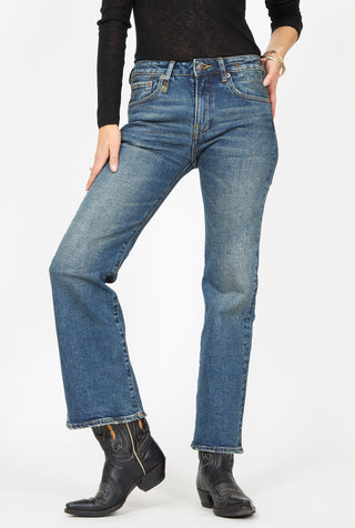 R13 Joan Kick Flare Blue