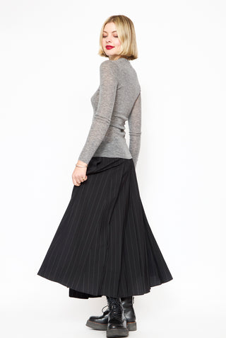 6397 Pleated Pinstripe Skirt