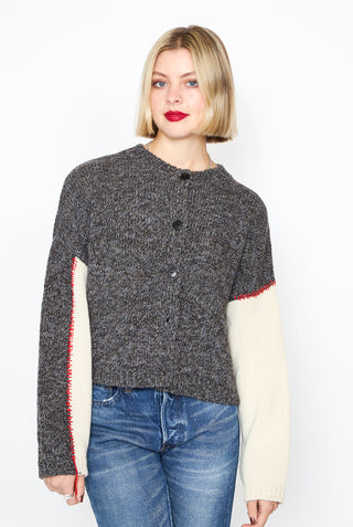 CORDERA Merino Wool Stitched Cardigan