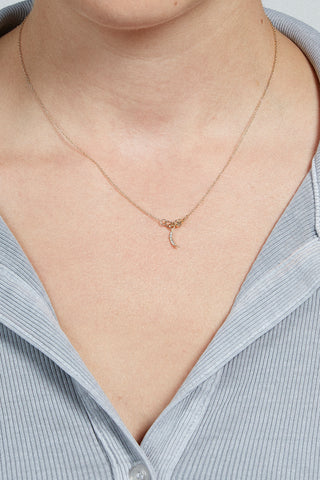 SCOSHA Diamond Crescent Necklace